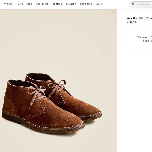 New men\'s 8 J Crew 1990 Adults\' MacAlister boots in Auburn suede main image 11